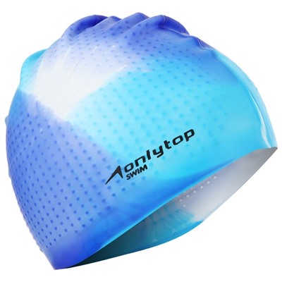Шапочка для плавания ONLYTOP, силиконовая, обхват 54-60 см, цвета МИКС