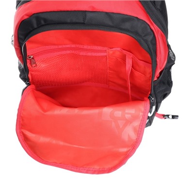 Рюкзак школьный Grizzly + мешок для обуви , 39 х 28 х 17 см, эргономичная спинка, чёрный, красный