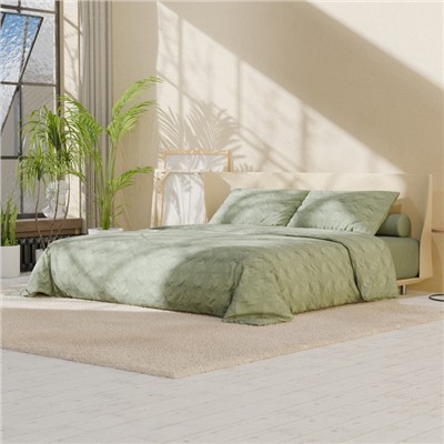 Постельное бельё LoveLife дуэт Texture: green, 143х215см-2шт,230х240см,50х70см-2шт, микрофибра, 110 г/м2