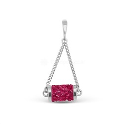 Подвеска из серебра с кристаллами Swarovski фуксия родированная 925 пробы п-01808-502