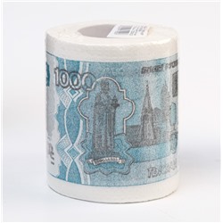 Сувенирная туалетная бумага «1000 рублей», двухслойная, 25 м (10х9,5 см)