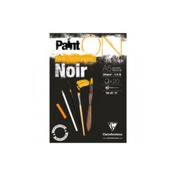 Скетчбук - альбом для смешанных техник 20л., А5 Clairefontaine "Paint ON Noir", на склейке, черный, 250г/м2