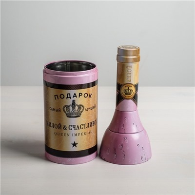 Коробка жестяная в форме бутылки «Подарок», 29,7 см × 8 см × 8 см