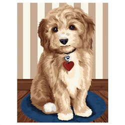 Картина по номерам на картоне ТРИ СОВЫ "Любимый щенок", 30*40, с акриловыми красками и кистями