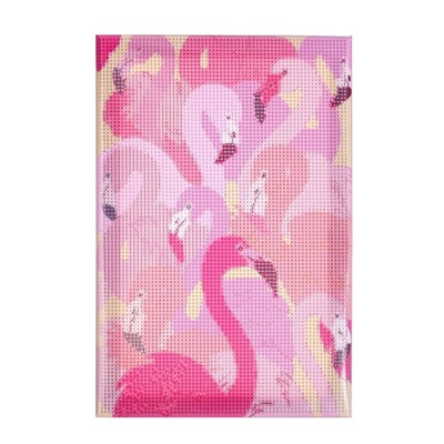 Алмазная мозаика на подрамнике с полным заполнением «Розовые фламинго», 20х30 см