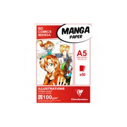 Скетчбук для маркеров 50л., А5 Clairefontaine "Manga Illustrations", на склейке, 100г/м2
