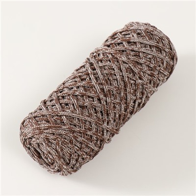 Шнур для вязания 35% хлопок,65% полипропилен 3 мм 85м/165±5 гр (Экрю/шоколад)