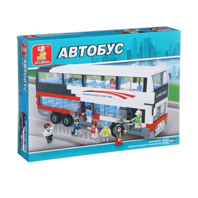 Конструктор пластм. Автобус двухэтажный M38-B0335 BOX  разобр.52х8х38см