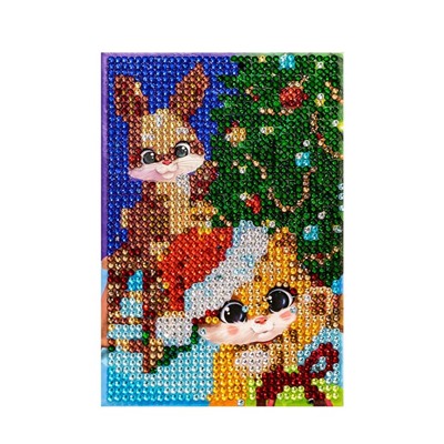 Алмазная мозаика для детей «Зайка и кот»