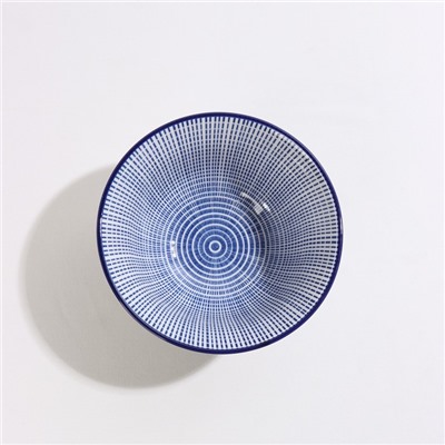 Салатник керамический Доляна «Мерцание», 300 мл, d=12 см, цвет синий