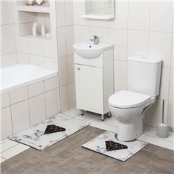 Набор ковриков для ванной и туалета Доляна «Глэм», 2 шт: 50×80, 40×50 см