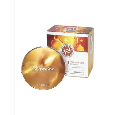 ENOUGH - ПУДРА КОМПАКТНАЯ С МОРСКИМ КОЛЛАГЕНОМ С ЗОЛОТОМ ТОН №13 PREMIUM RICH GOLD TWO WAY №13 (INCLUDING REFILL), 11 Г + 11 Г