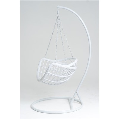 Подвесное кресло, с подушкой, искусственный ротанг, цвет белый, 44-004-01