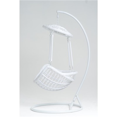 Подвесное кресло, с подушкой, искусственный ротанг, цвет белый, 44-004-17