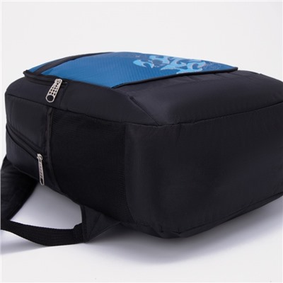 Рюкзак, отдел на молнии, наружный карман, цвет чёрный/синий