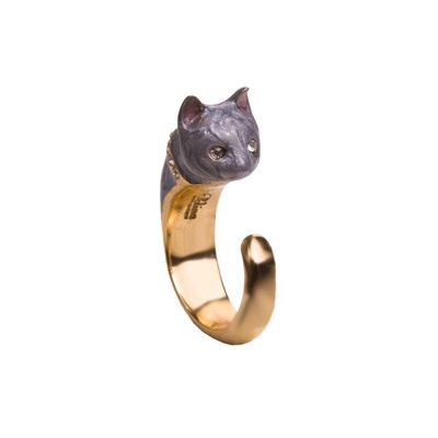 Кольцо Кошка Блестящее Золото