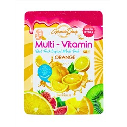 GRACE DAY - МАСКА ТКАНЕВАЯ ДЛЯ ЛИЦА С ПОЛИВИТАМИНАМИ И ЭКСТРАКТОМ АПЕЛЬСИНА MULTI-VITAMIN ORANGE MASK PACK, 27 ML