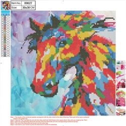 Алмазная мозаика 5D «Конь» 30 × 30 см, без подрамника, частичное заполнение