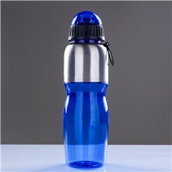 Бутылка для воды "Аккадия", 600 мл, с соской, 23.5 х 7.5 см, синяя