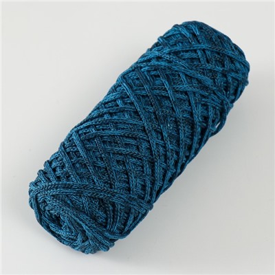 Шнур для вязания 35% хлопок,65%  полипропилен 3 мм 85м/165±5 гр ( Голубой/тёмно-синий)