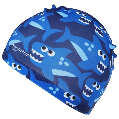 Шапочка для плавания детская ONLYTOP Swim «Акулы», тканевая, обхват 46-52 см