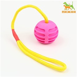 Игрушка "Шар усиленный на веревке", 43 см, шар 6 см, розовый