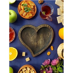 Тарелка декоративная двухсторонняя для нарезки и сервировки «Сердце»