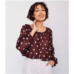 Блузка #КТ6327, коричневый