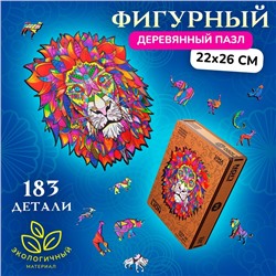 Пазл фигурный деревянный Imperial Lion, размер 22х26 см, 183 детали