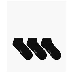 Женские укороченные носки Atlantic, набор 3 пары, хлопок, черные, Basic 3BLC-103