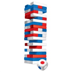 Игра настольная ТРИ СОВЫ "Башня. Триколор", цветные дерев. блоки, с уголком