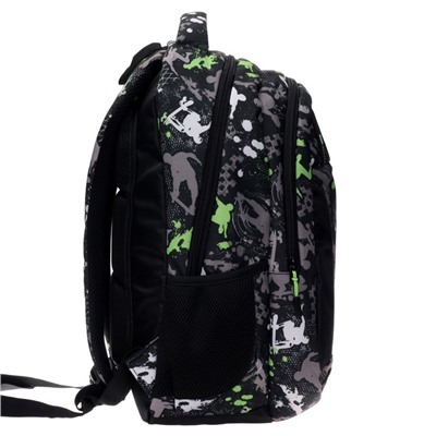 Рюкзак TORBER CLASS X, "Скейтбордисты" 45 х 32 х 16 см, универсальный, чёрный/серый