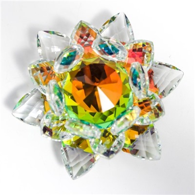 Сувенир стекло "Лотос кристалл трехъярусный голография" d=11 см
