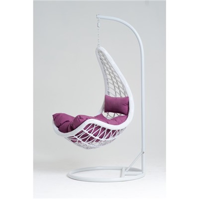 Подвесное кресло, с подушкой, искусственный ротанг, цвет белый, 44-001-04