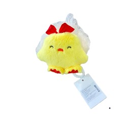 Мочалка - игрушка для душа "Chick red bow"