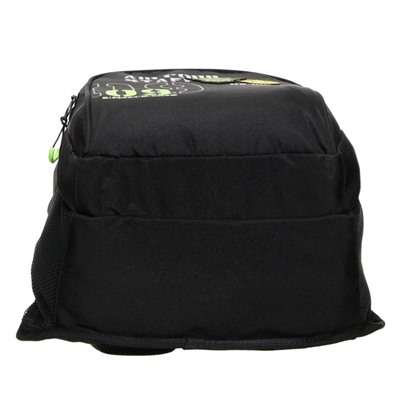 Рюкзак школьный Grizzly, 39 х 26 х 20 см, эргономичная спинка, чёрный, салатовый