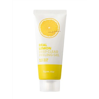 FARMSTAY - ПИЛИНГ - ГЕЛЬ ДЛЯ ЛИЦА ДЛЯ ГЛУБОКОГО ОЧИЩЕНИЯ С ЛИМОНОМ REAL LEMON DEEP CLEAR PEELING GEL, 100 ML