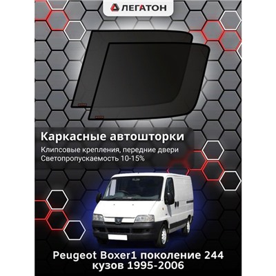 Каркасные автошторки Peugeot Boxer, 2002-2006, форточки (клипсы), Leg5343