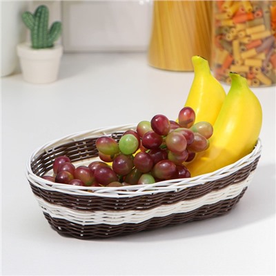 Корзинка для фруктов и хлеба Доляна «Овал. Шоко», 26×14×6 см