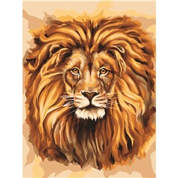 Картина по номерам на холсте ТРИ СОВЫ "Царь зверей", 30*40, с акриловыми красками и кистями