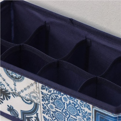 Органайзер для хранения белья Доляна «Мозаика», 8 ячеек, 28×14×10 см, цвет синий
