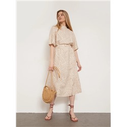 Платье с поясом  цвет: Бежевый PL1373/guiana | купить в интернет-магазине женской одежды EMKA
