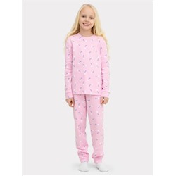 Комплект для девочек (джемпер, брюки) розовый с кометами