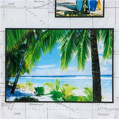 Штора для ванны Доляна «Пляж», 180×180 см, EVA