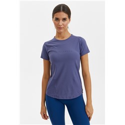 Удлиненная футболка фиолетово-серая SATIN BASE