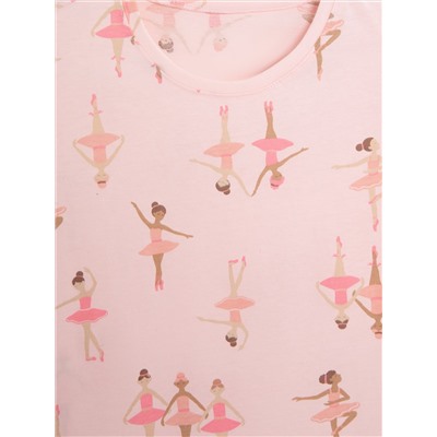 Комплект для девочек (джемпер, брюки) розовый с балеринами