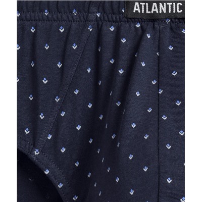 Мужские трусы слипы классика Atlantic, набор 3 шт., хлопок, темно-синие, 3MP-169