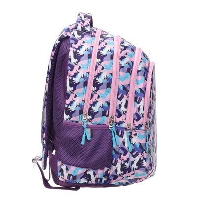 Рюкзак молодёжный GoPack Teens Cats, 44 х 32 х 18 см, эргономичная спинка, розовый, фиолетовый