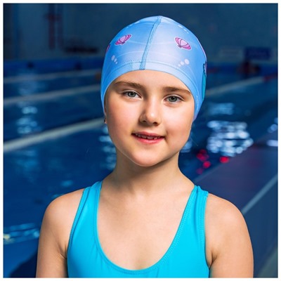 Шапочка для плавания детская ONLYTOP «Милота», тканевая, обхват 46-52 см