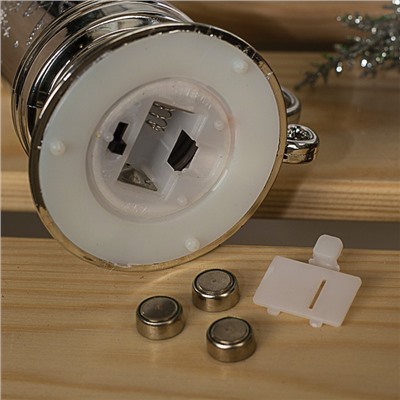 Светодиодная фигура «Свеча с ёлкой» 9 × 15 × 7 см, пластик, батарейки AG13х3, свечение тёплое белое
